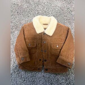 Gap 12-18M Deep Camel Brown Corduroy Sherpa Chore Jacket